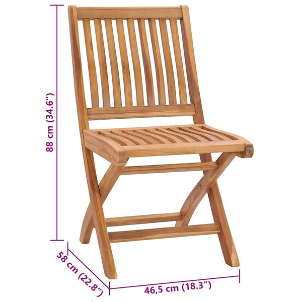 vidaXL Garden Chairs 2 pcs. with Royal Blue Cushions Solid Teak Wood
