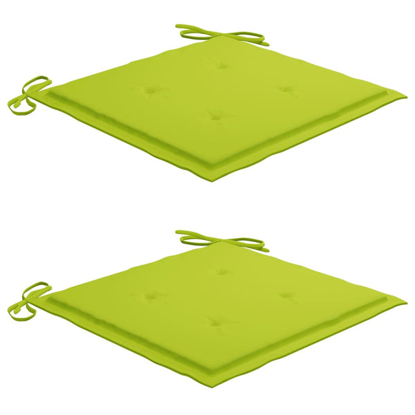 vidaXL Garden Chairs 2 pcs. with Light Green Cushions Solid Teak Wood