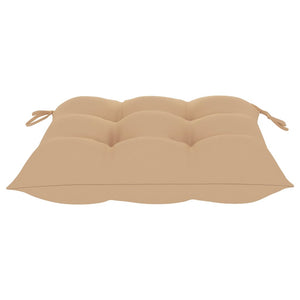 vidaXL Garden Chairs 2 pcs. with Beige Cushions Solid Teak Wood