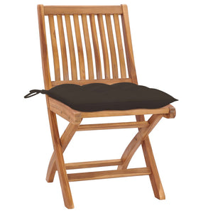 vidaXL Garden Chairs 2 pcs. with Taupe Cushions Solid Teak Wood