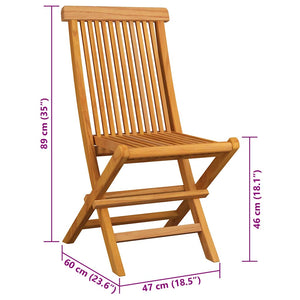 vidaXL Garden Chairs with Grey Cushions 2 pcs. Solid Teak Wood