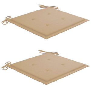 vidaXL Garden Chairs with Beige Cushions 2 pcs. Solid Teak Wood