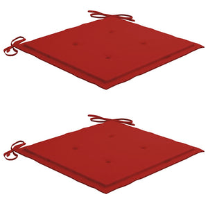 vidaXL Garden Chairs with Red Cushions 2 pcs. Solid Teak Wood