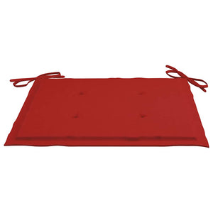 vidaXL Garden Chairs with Red Cushions 2 pcs. Solid Teak Wood