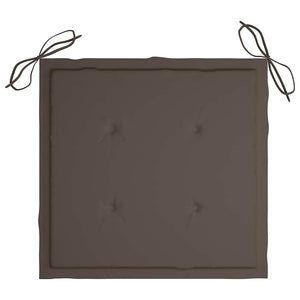 Gartenstühle mit Taupe Kissen 2 Stk. Massivholz Teak