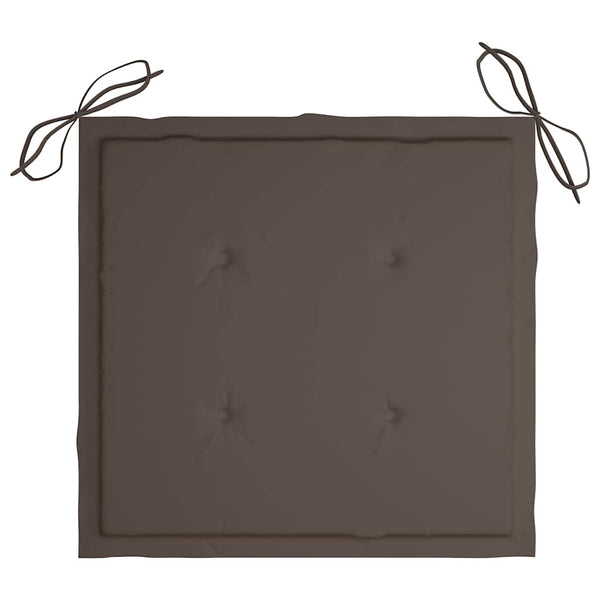 Gartenstühle mit Taupe Kissen 2 Stk. Massivholz Teak