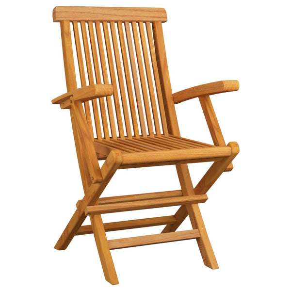 Gartenstühle Graue Karomuster-Kissen 2 Stk. Massivholz Teak