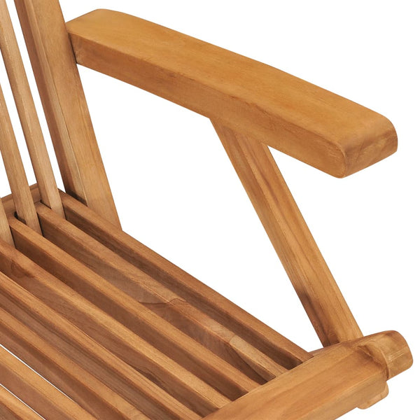 vidaXL Garden Chairs with Black Cushions 2 pcs. Solid Teak Wood