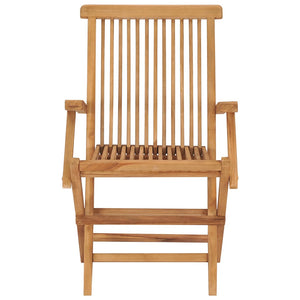 vidaXL Garden Chairs with Taupe Cushions 2 pcs Solid Teak Wood