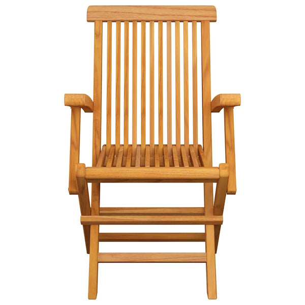 vidaXL Teak Solid Wood Garden Chairs with Anthracite Cushions 3 pcs.