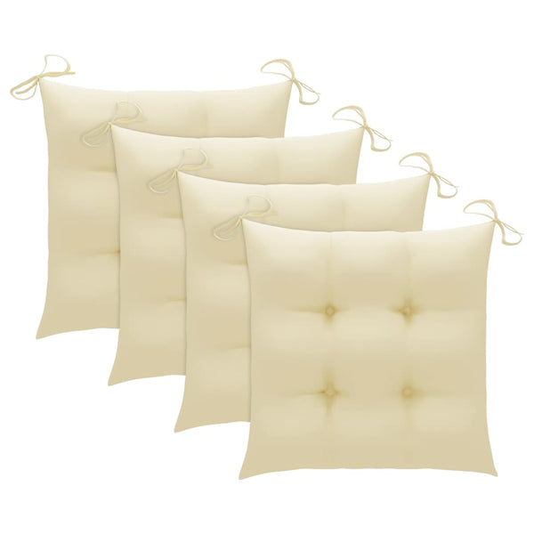 vidaXL Garden Chairs with Cream Cushions 3 pcs Solid Teak Wood