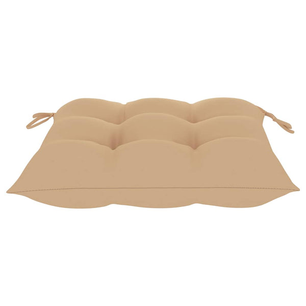 vidaXL Garden Chairs with Beige Cushions 3 pcs. Solid Teak Wood