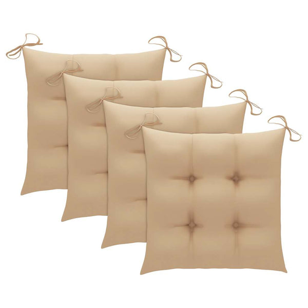 vidaXL Garden Chairs with Beige Cushions 3 pcs. Solid Teak Wood