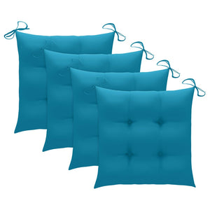 vidaXL Garden Chairs with Light Blue Cushions 3 pcs. Solid Teak Wood