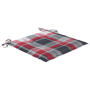 vidaXL Garden Chairs Red Gingham Cushions 6 pcs Solid Teak Wood