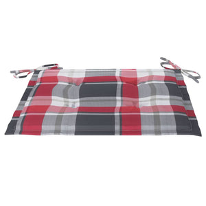 vidaXL Garden Chairs Red Gingham Cushions 6 pcs Solid Teak Wood