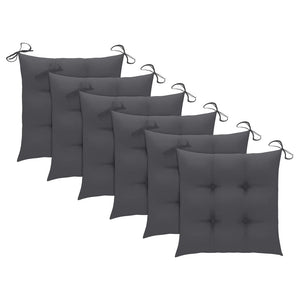 vidaXL Garden Chairs with Anthracite Cushions 6 pcs. Solid Teak Wood