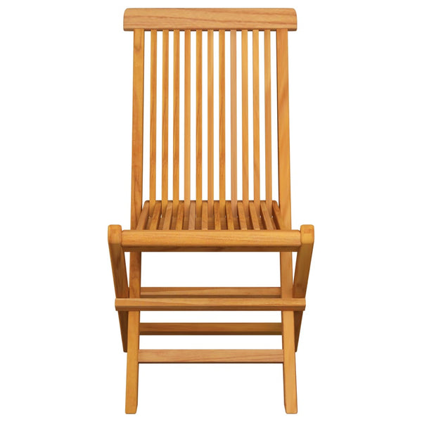 vidaXL Garden Chairs with Green Cushions 4 pcs. Solid Teak Wood