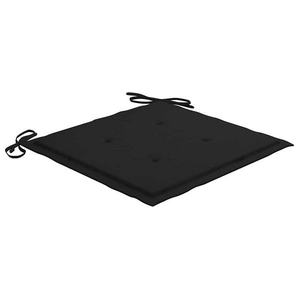 vidaXL Garden Chairs with Black Cushions 4 pcs Solid Teak Wood
