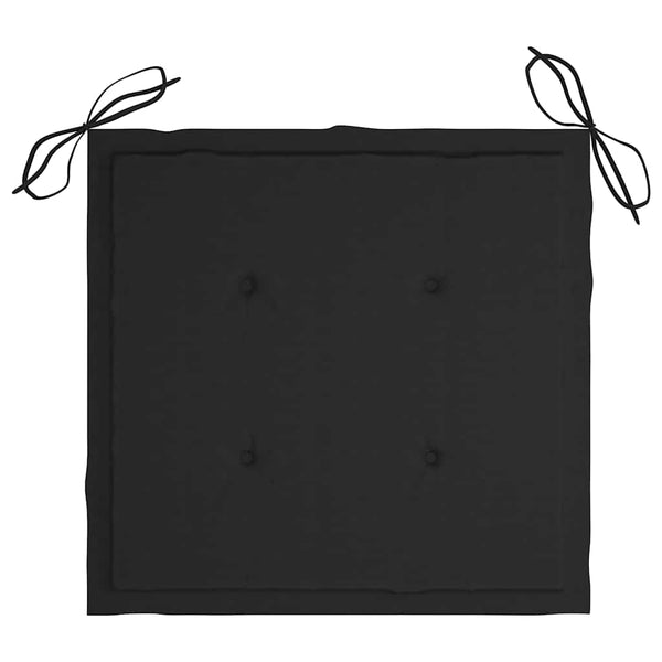 vidaXL Garden Chairs with Black Cushions 4 pcs Solid Teak Wood