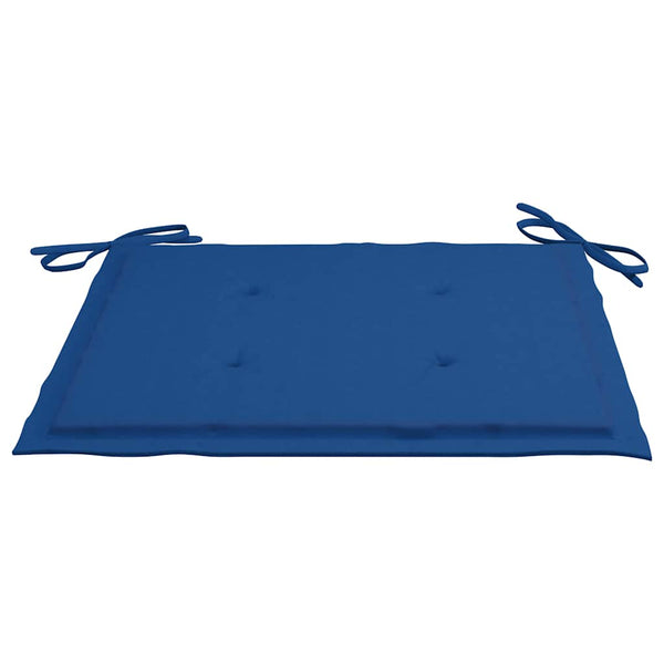 vidaXL Garden Chairs with Royal Blue Cushions 4 pcs Solid Teak Wood