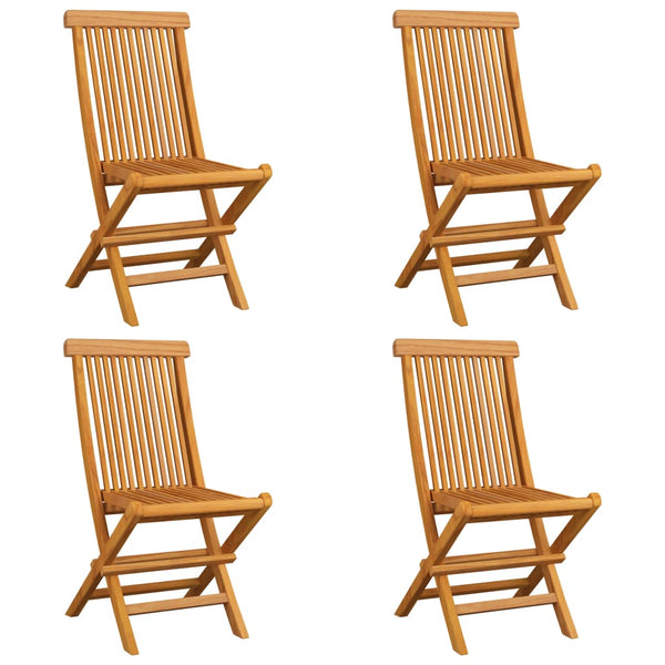 vidaXL Garden Chairs with Anthracite Cushions 4 pcs. Solid Teak Wood