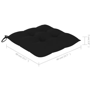 vidaXL Garden Chairs with Black Cushions 4 pcs. Solid Teak Wood