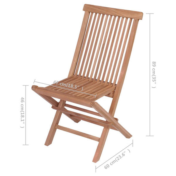 vidaXL Garden Chairs with Blue Cushions 4 pcs. Solid Teak Wood