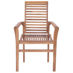 vidaXL Dining Chairs 2 pcs. with Anthracite Cushions Solid Teak Wood
