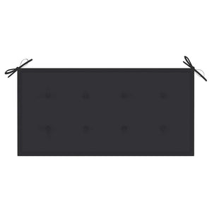 vidaXL Garden Bench with Anthracite Cushion 112 cm Solid Teak Wood