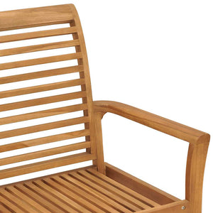 vidaXL Garden Bench with Grey Cushion 112 cm Solid Teak Wood