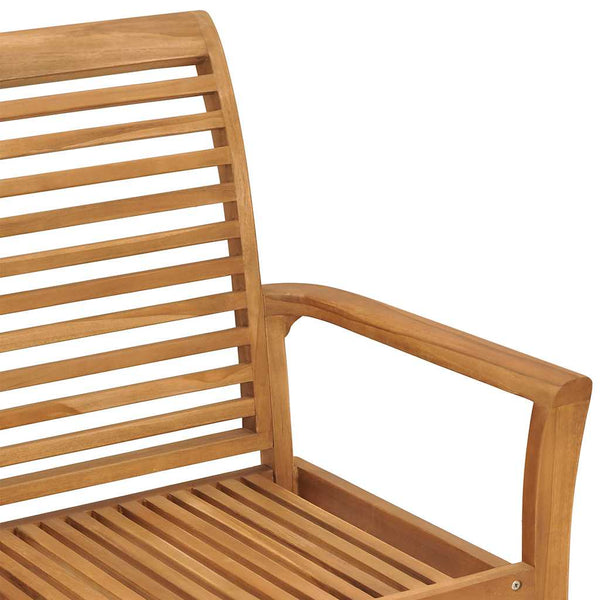 vidaXL Garden Bench with Grey Cushion 112 cm Solid Teak Wood
