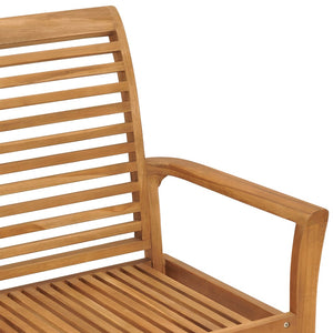 vidaXL Garden Bench with Blue Cushion 112 cm Solid Teak Wood