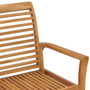 vidaXL Garden Bench with Black Cushion 112 cm Solid Teak Wood
