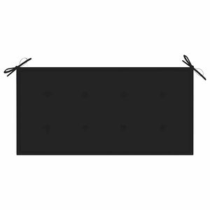 vidaXL Garden Bench with Black Cushion 112 cm Solid Teak Wood