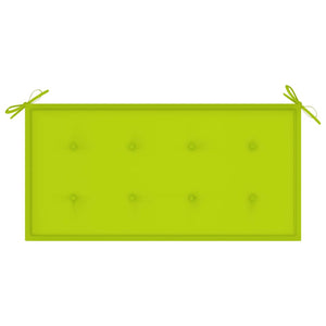 vidaXL Garden Bench with Light Green Cushion 112 cm Solid Teak Wood