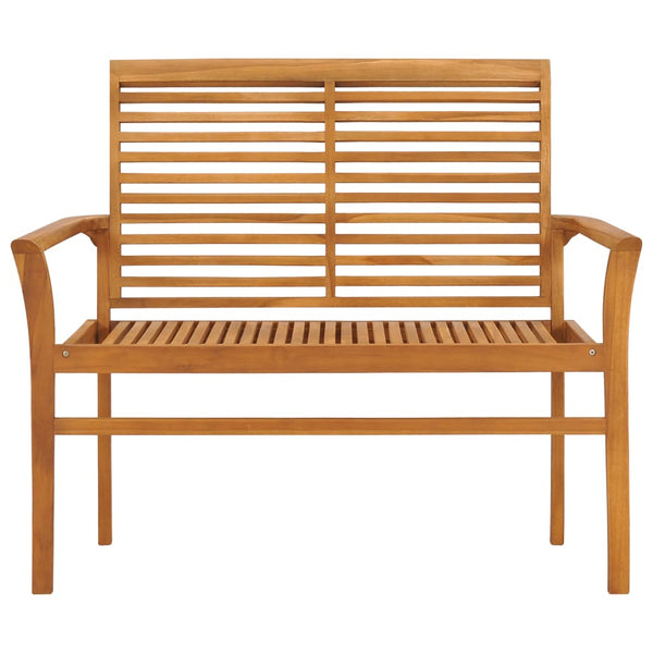 vidaXL Garden Bench with Anthracite Cushion 112 cm Solid Teak Wood