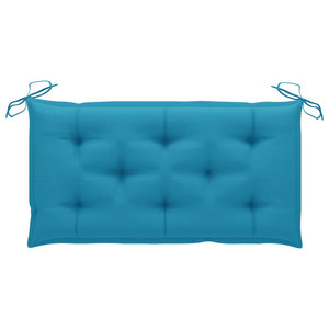 vidaXL Garden Bench with Light Blue Cushion 112 cm Solid Teak Wood