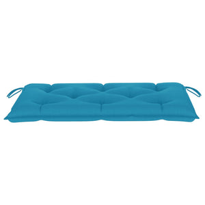 vidaXL Garden Bench with Light Blue Cushion 112 cm Solid Teak Wood