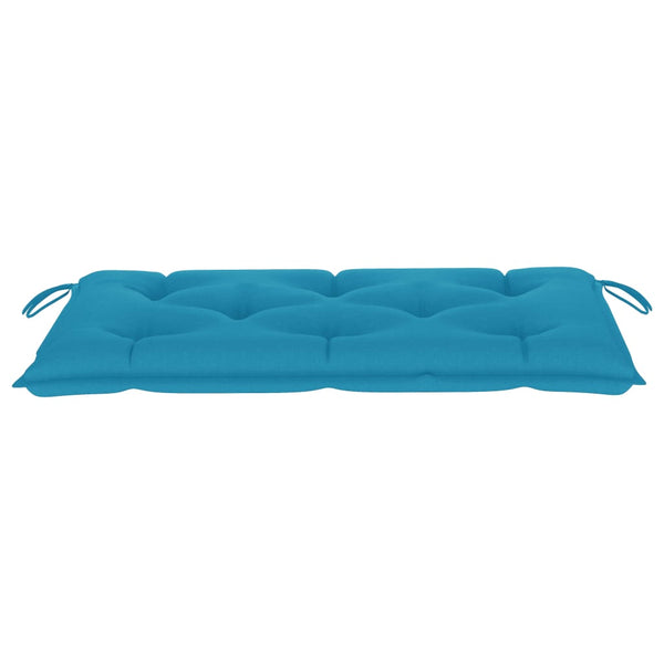 vidaXL Garden Bench with Light Blue Cushion 112 cm Solid Teak Wood