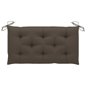 vidaXL Garden Bench with Taupe Cushion 112 cm Solid Teak Wood