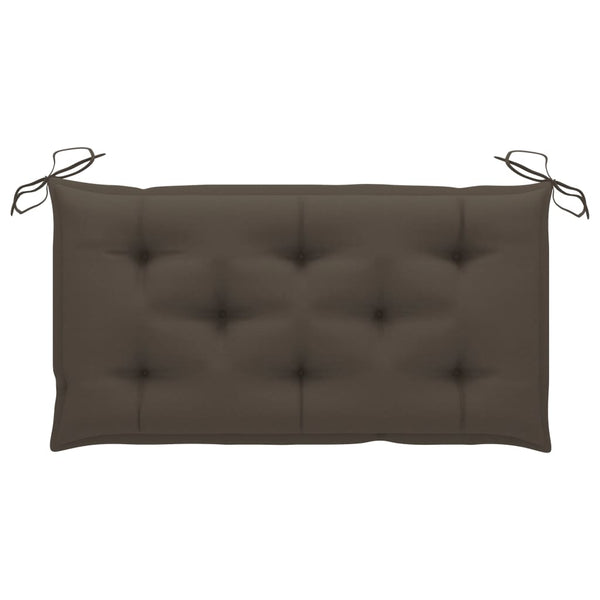 vidaXL Garden Bench with Taupe Cushion 112 cm Solid Teak Wood