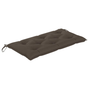 vidaXL Garden Bench with Taupe Cushion 112 cm Solid Teak Wood
