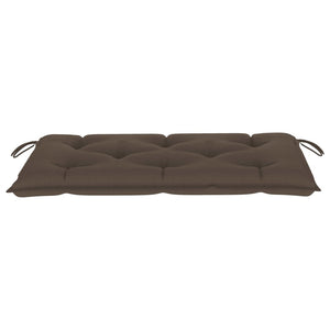 vidaXL Garden Bench with Taupe Cushion 112 cm Solid Teak Wood