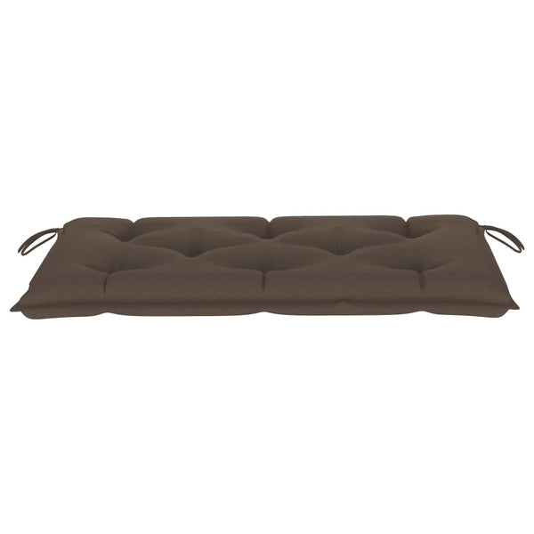 vidaXL Garden Bench with Taupe Cushion 112 cm Solid Teak Wood