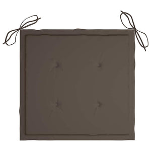 Gartenstühle 2 Stk. mit Taupe Kissen Massivholz Teak