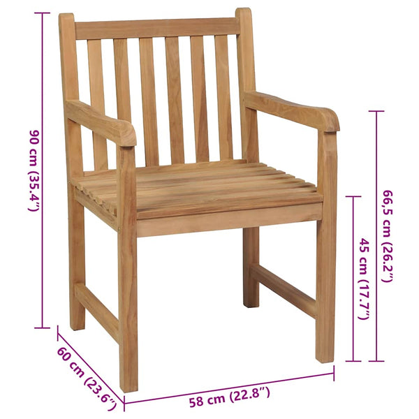 Gartenstühle 2 Stk. mit Taupe Kissen Massivholz Teak