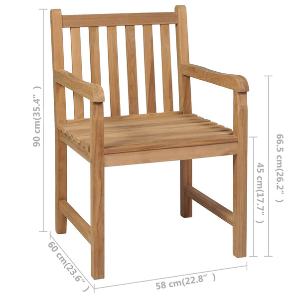Gartenstühle 2 Stk. mit Beige Kissen Massivholz Teak