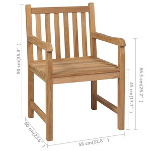 Gartenstühle 2 Stk. mit Hellblauen Kissen Massivholz Teak