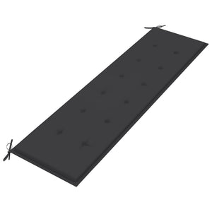 vidaXL Garden Bench with Anthracite Cushion 175 cm Solid Teak Wood